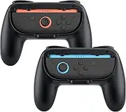 Mcbazel Controller Grips for Nintendo Switch 2 Joy Con Controllers - Ergonomic Anti-Slip Handles with L/R Triggers,ABS Protective Case Cover Accessories,2 Pack(Black)