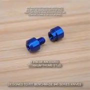 Benchmade 940-1 Osborne Knife 2 PC Custom Titanium Thumb Stud Set Anodized BLUE
