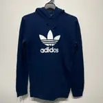 老麥嚴選 ADIDAS 愛迪達 長袖連帽T恤/帽T 深藍色 二手 女US XS號（約等於S號）DA2413V