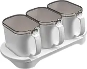 HOLIDYOYO 1 Set Kitchen Condiment Pots Capacity Spice Jars with Clear Lids Practical Seasoning Containers for Home Restaurant Use Multi Function Design for
