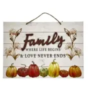 Family Where Life Begins and Love Never Ends Door Wall Livingroom Patio Decor