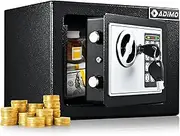 Steel Small Safe Box with Keypad and Emergency Keys, Reinforced Money Safe for Home, Office, Hotel, Jewelry, Cash & Documents Storage, Wall or Floor Mountable
