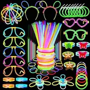 Glow Sticks, 235 Pieces Party Supplies Set, 100Pcs 8 Inch Glowsticks, Party Favors Glowstick, Glow in The Dark for Adults Party Decoration, Light Up The Dark for Weddings Birthdays Festivals Party