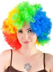 Curly Rainbow Unisex Adults Afro Costume Wig