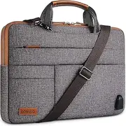 [DOMISO] Waterproof Laptop Bag Briefcase Carry Bag Canvas with USB Charging Port for Laptop/Ultrabook/Notebook/Tablet/Lenovo/HP/Dell/Apple/ASUS/Acer/Toshiba