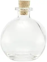 Nakpunar Spherical Clear Glass Bottle 8.5 Oz. w/Cork - ball bottle round bottle for oils witch spells wedding favors bath bubbles