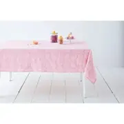 NWT H IS FOR HAPPY Pink JACQUARD EASTER EGG 60" X 84" Tablecloth H For Happy