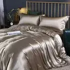Bedding Set Duvet Cover Fitted/Flat Bed Sheet Pillowcase Luxury Rayon Bedsheet