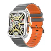 1.9 Inch Tft Square Screen Smart Watch Supports Blood Pressure Monitoring Grey Orange Smart Watches