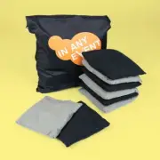 BEAN BAG SET - 8 Pack | Grey And Black | Cornhole Toss Board | Party Yard Games