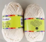 Lot of 2 Herrschners CHENILLE YARN Antique White