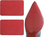 Dr. Foot Shoe Sole Protectors for high-Heels, Self Adhesive Silicone Non-Slip Shoes Cover Bottoms for Women, Red