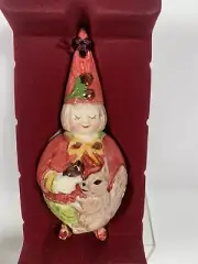 Vintage Villeroy & Boch Lady Gnome w Squirrel Ornament Never Used Original Box