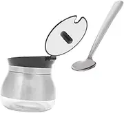 IMIKEYA 1Set Stainless Steel Seasoning Bottle with Spoon Transparent Bottom Design Space Saving for Home and Outdoor Use for Storing Spices and Easy to Clean