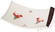 Takumikaze Arita Ware 7.5 inches (19 cm) Plate, Old Red Painting Doji One Hand Folding Rectangular Baking Dish, Made in Japan