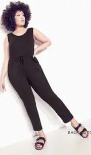New City Chic ZIM & ZOE Lounger Jumpsuit - black plus size 18