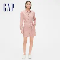 在飛比找蝦皮商城優惠-Gap 女裝 工裝翻領連身短褲-簡單圖案組合(542399)