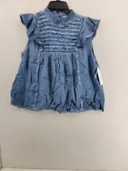 Treasure & Bond Top Women's Medium Blue Rayon