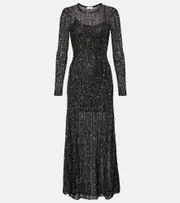 [Alaia] Alaïa Sequined midi dress AU 8 black