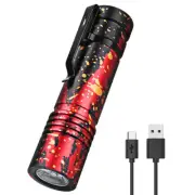 BORUiT Tactical LED Flashlight USB Rechargeable Torch Light Lamp Camping Hiking
