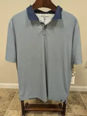Kenneth Cole Men's XL Golf Pattern Performance Navy Polo Shirt NWT