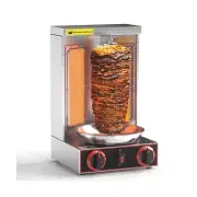 Shawarma Machine Doner Kebab Grill with 2 Burners Vertical Broiler for Commer...