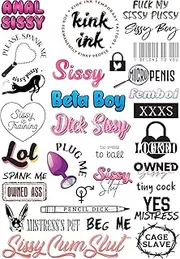 Kink Ink - 29 x Sissy Temporary Tattoo Sexy Naughty Kinky Sticker