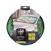 Auto Drive Windshield Twist Sunshade Beach Design UV Ray Block 2pk 28.5"x31.5