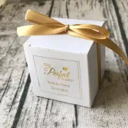 40 Wedding Personalised Favour Boxes Wedding Thank You White Gift Boxes Stickers