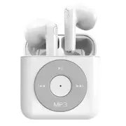 MP3 Music Player Headset Wireless Headphones in Ear Earbuds High Quality Bluetooth Earphones for Sm white