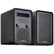 WR-50P AM/FM Bluetooth Wood Cabinet Tabletop Stereo Digital Receiver, Black