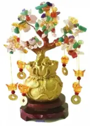 Feng Shui Citrine Money Tree/Chinese Dragon Fortune Crystal (Colorful)