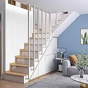 Square Pipe Hand Railing L Shape Wrought Iron Hand Rail Elderly Children Safety Indoor and Outdoor Step Baluster Corridor Attic Step Fence for Stairs Support Bar Rails(3.8ft/115cm)