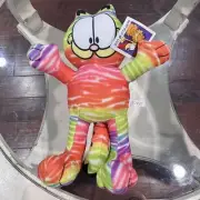 NWT! Toy Factory Paws 2016 Garfield Plush Tie Dye Rainbow Stuffed Animal Cat