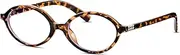 Sunwuun Oval Blue Light Filter Glasses for Men and Women, Small Sunglasses for Men, Women, Retro, Oval Brown Vintage Design, Without Strength, Anti-Fatigue for PC, TV and Mobile Phone