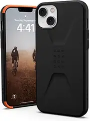 Urban Armor Gear UAG Civilian Case Compatible with Apple iPhone 14 Plus [Wireless Charging Compatible Cover, Drop-Resistant Mobile Phone Case, Screen Protector with Raised Edge] Black