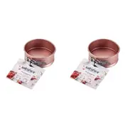 2PK Wiltshire Rose Gold Non-Stick Mini Round Springform Baking Pan Oven Tin 10cm