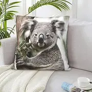 Decorative Throw Pillow Covers Square Pillow Covers for Sofa 20"x20" Double Sided Pillow Covers Koala Pillow Cases for Living Room Super Soft Decorative Cushion Cover for New Year