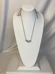 Chico's Fireball Convertible Silvertone Necklace NWT