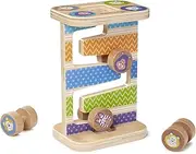 Melissa et Doug 40125 Safari Zigzags Premier Jeu en Bois Tour à Rouler avec 4 pièces Playset, Multicolore