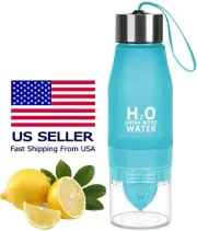 Water Bottle H2O Fruit Infuser Drink Outdoor Sport 20 oz Bottle Blue Color Eco