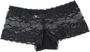 [Generic] 3 x Womens Plus Size Lace Shorts Boyleg Underwear Panties Undies Lingerie Black 16