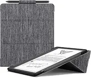 Ayotu Trifold Stand Case for Kindle Scribe (2024/2022 Released) - Premium Durable Fabric Cover with Pen Holder, Auto Sleep/Wake, Only for 10.2 inch Kindle Scribe, Grey