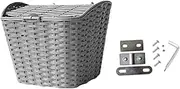 Dickly Front Frame Bike Basket with Lid Sturdy Large Capacity Bike Front Basket for Folding Bikes Books Toys