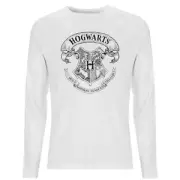 Harry Potter Hogwarts Crest Unisex Long Sleeve T-Shirt - White