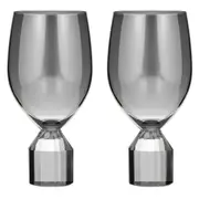 2PK Tempa Ava 460ml/17cm Crystal Wine Glass Cocktail Drinkware Set Charcoal