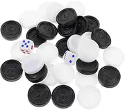 BCOATH 1 Set Chess Pieces Backgammon Large White Replacement Plastic Checkers
