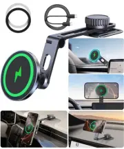For MagSafe Car Mount Wireless Charger, Foldable Magnetic Phone Holder, Multi...