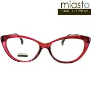(2 PAIRS) MIASTO THICK CAT EYE T READER READING GLASSES+1.25 COLOR RED (MEDIUM)