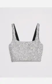 Banana Republic Embellished Rhinestone Satin Cropped Tank Size 8 NWT RT$250